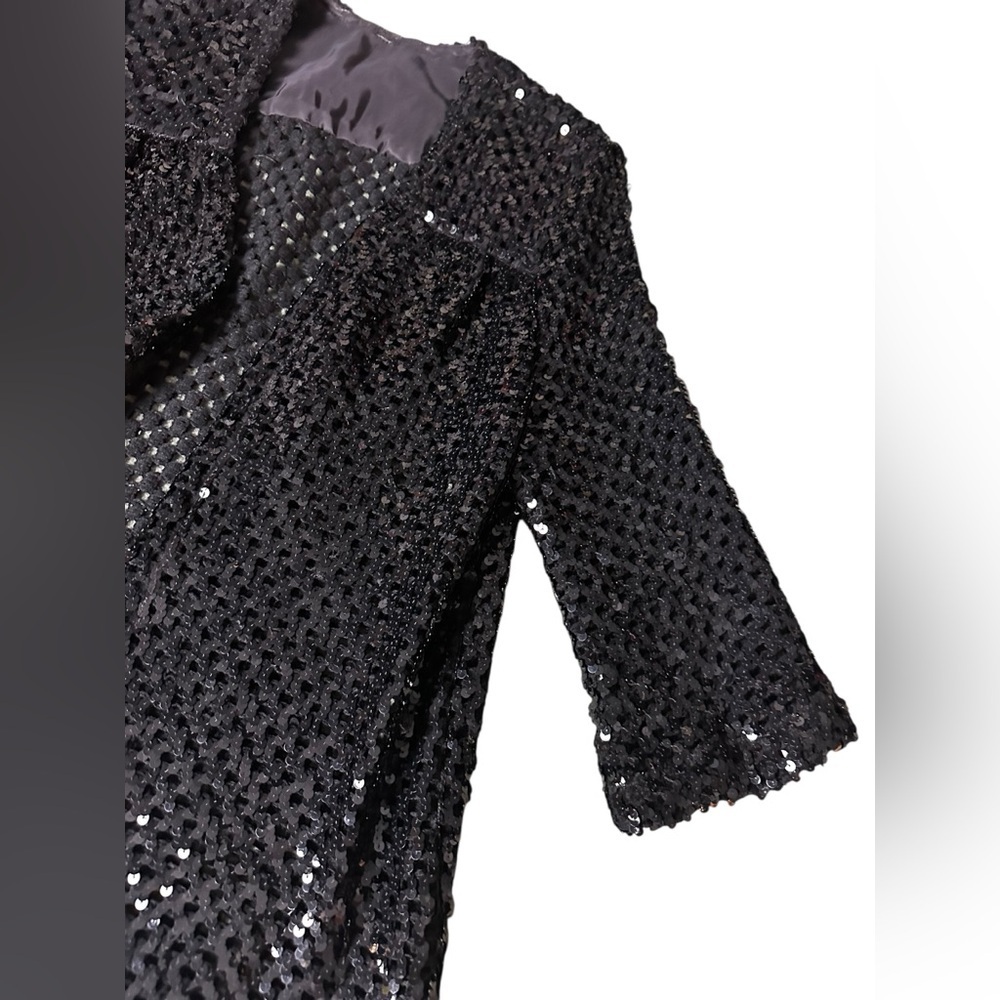 Vintage black sequin cardigan, large - Picture 3 of 12